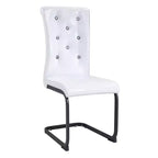 Lot de 2 chaises de salle à manger rétro en similicuir façon peau d'alligator avec pieds en métal noir