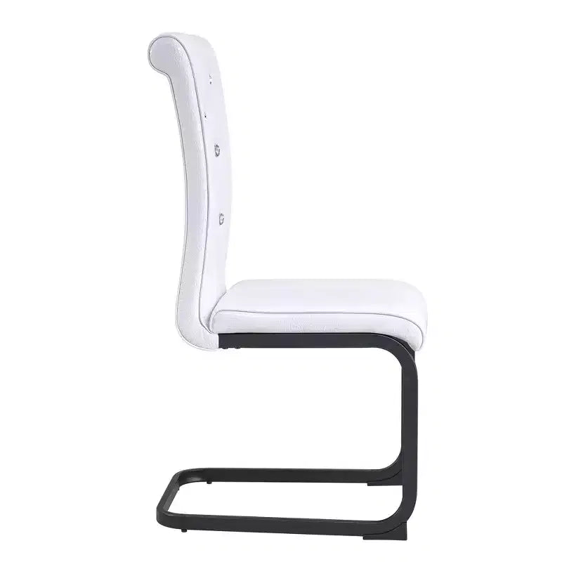 Lot de 2 chaises de salle à manger rétro en similicuir façon peau d'alligator avec pieds en métal noir