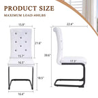Lot de 2 chaises de salle à manger rétro en similicuir façon peau d'alligator avec pieds en métal noir