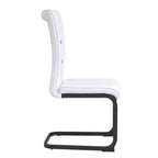Lot de 4 Chaises de Salle à Manger Rembourrées en Similicuir avec Détails de Boucle en Cristal et Pieds en Métal Durables