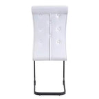 Lot de 4 Chaises de Salle à Manger Rembourrées en Similicuir avec Détails de Boucle en Cristal et Pieds en Métal Durables