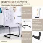 Lot de 4 Chaises de Salle à Manger Rembourrées en Similicuir avec Détails de Boucle en Cristal et Pieds en Métal Durables