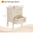 VINGLI Table de chevet en bois massif non fini pour bricolage couleur, petite table de chevet en bois naturel pour chambre à coucher avec tiroirs, véritable table de chevet en bois
