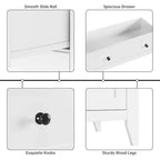 Commode haute en bois à 5 tiroirs, tiroirs profonds modernes avec poignées en métal, commode de rangement polyvalente pour chambre à coucher, entrée, couloir