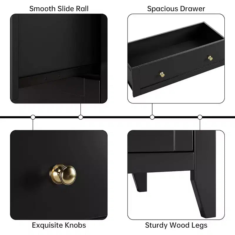 Commode haute en bois à 5 tiroirs, tiroirs profonds modernes avec poignées en métal, commode de rangement polyvalente pour chambre à coucher, entrée, couloir