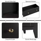 Commode haute en bois à 5 tiroirs, tiroirs profonds modernes avec poignées en métal, commode de rangement polyvalente pour chambre à coucher, entrée, couloir