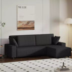 Canapé d'angle modulable en L avec pouf, canapé nuage moelleux en éponge livré en boîte, aucun assemblage requis, rembourré moderne pour salon