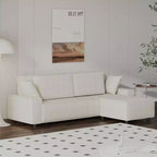 Canapé d'angle modulable en L avec pouf, canapé nuage moelleux en éponge livré en boîte, aucun assemblage requis, rembourré moderne pour salon