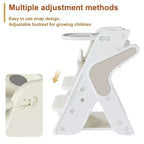 Chaise haute multifonctionnelle pour tout-petits, tour d'apprentissage réglable en hauteur avec harnais à 5 points et grand plateau amovible pour l'alimentation et les repas