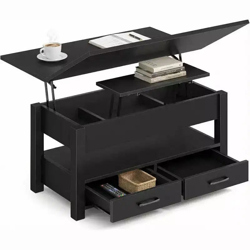 Transforming Lift Top Coffee Table, Converts to a Dining Table or Desk with Ample Storage