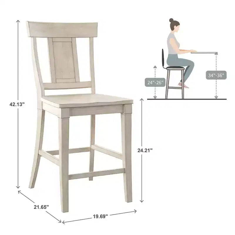 Tabourets de comptoir Arbor Hill avec dossier en panneau - Lot de 2 - iNSPIRE Q