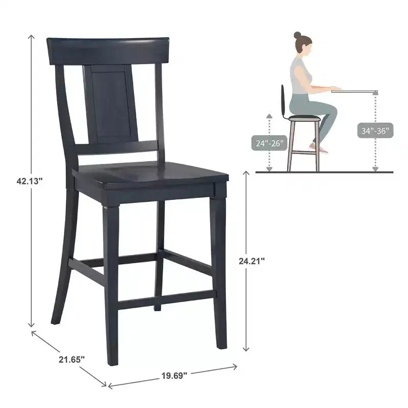 Tabourets de comptoir Arbor Hill avec dossier en panneau - Lot de 2 - iNSPIRE Q