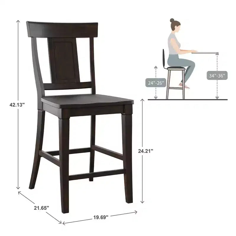 Tabourets de comptoir Arbor Hill avec dossier en panneau - Lot de 2 - iNSPIRE Q