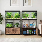 Meuble et support d'aquarium, Cadre en métal robuste avec étagère en bois pour aquariums, terrariums de tortues et de reptiles pour salon et salle à manger