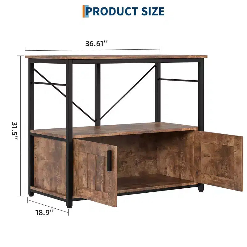 Meuble et support d'aquarium, Cadre en métal robuste avec étagère en bois pour aquariums, terrariums de tortues et de reptiles pour salon et salle à manger