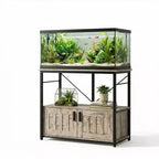 Meuble et support d'aquarium, Cadre en métal robuste avec étagère en bois pour aquariums, terrariums de tortues et de reptiles pour salon et salle à manger