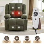 Fauteuil inclinable releveur avec massage, fauteuil inclinable électrique grand format à plat 155° pour personnes âgées, aide à la position debout avec 2 porte-gobelets, fauteuil de salon