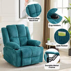 Fauteuil inclinable releveur avec massage, fauteuil inclinable électrique grand format à plat 155° pour personnes âgées, aide à la position debout avec 2 porte-gobelets, fauteuil de salon