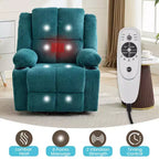 Fauteuil inclinable releveur avec massage, fauteuil inclinable électrique grand format à plat 155° pour personnes âgées, aide à la position debout avec 2 porte-gobelets, fauteuil de salon