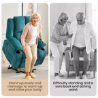 Fauteuil inclinable releveur avec massage, fauteuil inclinable électrique grand format à plat 155° pour personnes âgées, aide à la position debout avec 2 porte-gobelets, fauteuil de salon