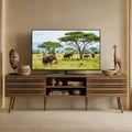 JVNOXK Medieval-inspired modern TV stand, suitable for TVs under 70 inches, featuring storage compartments Wood-grain TV stand, for the living room