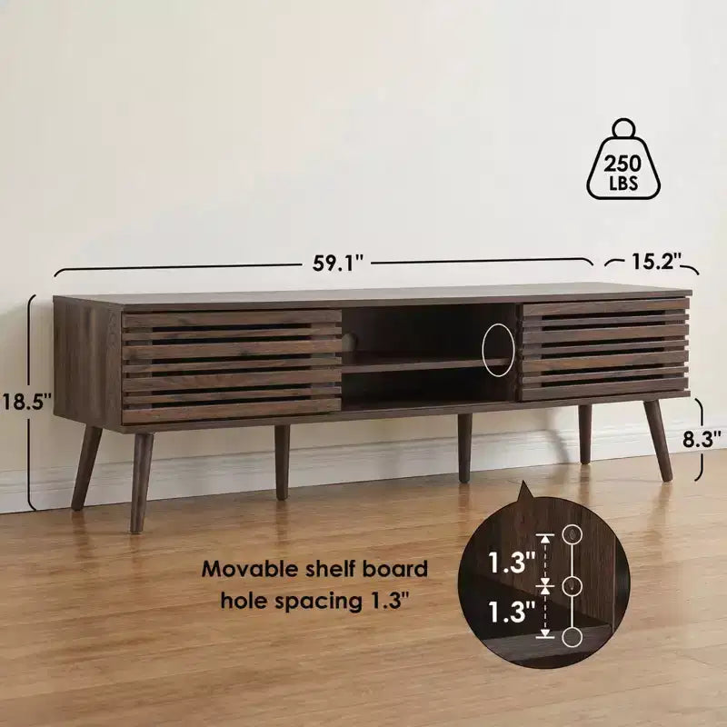 JVNOXK Meuble TV moderne d'inspiration médiévale, adapté aux téléviseurs de moins de 70 pouces, avec compartiments de rangement Meuble TV effet bois, pour le salon