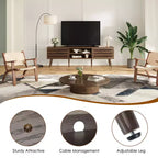 JVNOXK Meuble TV moderne d'inspiration médiévale, adapté aux téléviseurs de moins de 70 pouces, avec compartiments de rangement Meuble TV effet bois, pour le salon