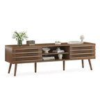 JVNOXK Meuble TV moderne d'inspiration médiévale, adapté aux téléviseurs de moins de 70 pouces, avec compartiments de rangement Meuble TV effet bois, pour le salon