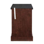 Farmhouse End Table with Barn Door, Adjustable Storage Shelf, and Metal Accents for Living Room or Bedroom