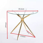 Table à manger avec pied en métal chromé et plateau en verre trempé, design moderne et compact pour la cuisine ou le salon