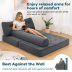 WARMOUNTS Canapé-lit pliable avec dossier réglable, Canapé-lit convertible pleine grandeur pour salon et bureau