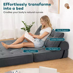 WARMOUNTS Canapé-lit pliable avec dossier réglable, Canapé-lit convertible pleine grandeur pour salon et bureau