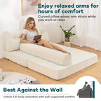 WARMOUNTS Canapé-lit pliable avec dossier réglable, Canapé-lit convertible pleine grandeur pour salon et bureau