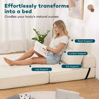 WARMOUNTS Canapé-lit pliable avec dossier réglable, Canapé-lit convertible pleine grandeur pour salon et bureau
