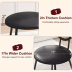 Chaises de salle à manger modernes rembourrées avec dossier en rotin naturel et pieds en métal, lot de 4 peu encombrant pour cuisine, salle à manger