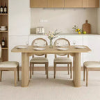 Table à manger rectangulaire de 62 pouces pour 6 à 8 personnes, grande table de cuisine avec base quadrillée pour salle à manger, salon, bureau