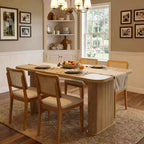 Table à manger rectangulaire de 62 pouces pour 6 à 8 personnes, grande table de cuisine avec base quadrillée pour salle à manger, salon, bureau