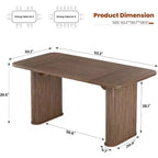 Table à manger rectangulaire de 62 pouces pour 6 à 8 personnes, grande table de cuisine avec base quadrillée pour salle à manger, salon, bureau