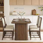 Table à manger rectangulaire de 62 pouces pour 6 à 8 personnes, grande table de cuisine avec base quadrillée pour salle à manger, salon, bureau
