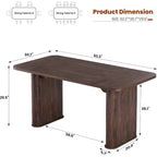Table à manger rectangulaire de 62 pouces pour 6 à 8 personnes, grande table de cuisine avec base quadrillée pour salle à manger, salon, bureau