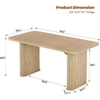 Table à manger rectangulaire de 62 pouces pour 6 à 8 personnes, grande table de cuisine avec base quadrillée pour salle à manger, salon, bureau