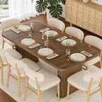 Table à manger rectangulaire de 62 pouces pour 6 à 8 personnes, grande table de cuisine avec base quadrillée pour salle à manger, salon, bureau