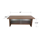 Table basse rectangulaire moderne GDFStudio Faustine avec porte coulissante en verre
