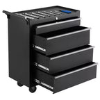 Heavy-Duty Rolling Tool Chest with 4 Lockable Drawers, Featuring a Sturdy Metal Cabinet and Smooth-Wheeling Mobility