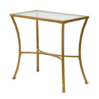HomeRoots 24 Antique Nickel Metal Round End Table