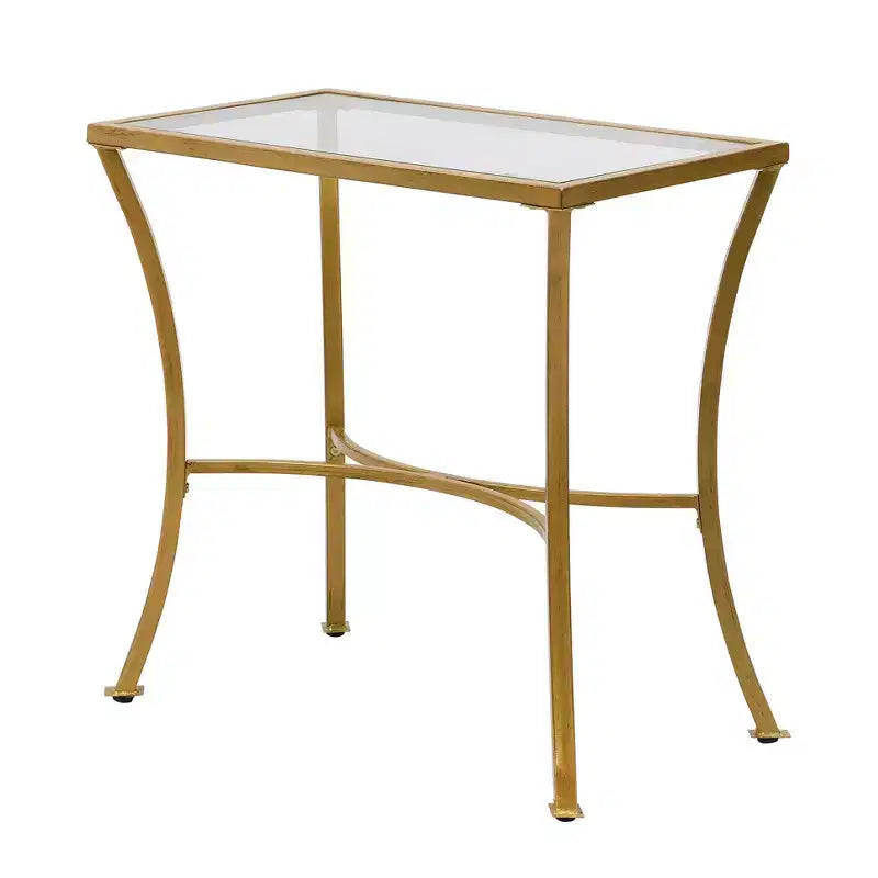 HomeRoots 24 Antique Nickel Metal Round End Table