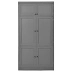 GDFStudio Hallie Grand garde-manger de cuisine style Shaker avec 2 prises de courant, étagères réglables et étagères de porte