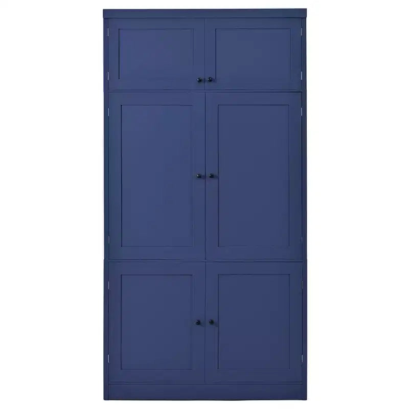 GDFStudio Hallie Grand garde-manger de cuisine style Shaker avec 2 prises de courant, étagères réglables et étagères de porte