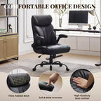 Chaise de bureau, fauteuil de direction ergonomique en cuir avec repose-pieds, grande taille, 227 kg