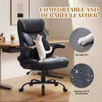 Chaise de bureau, fauteuil de direction ergonomique en cuir avec repose-pieds, grande taille, 227 kg